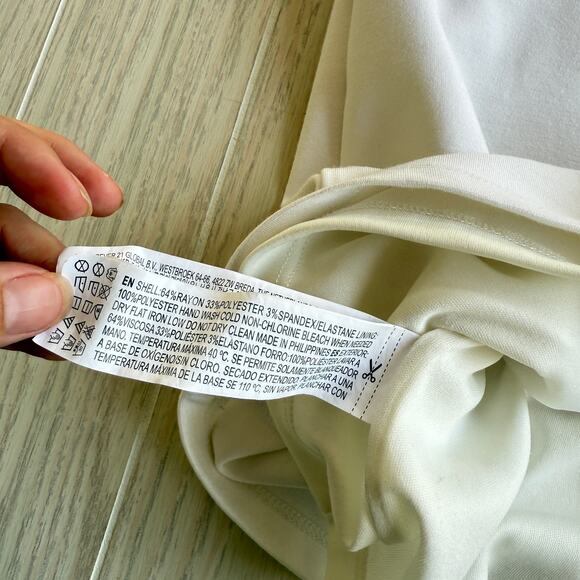 Forever 21 Women’s Small White Sleeveless Midi Bodycon Dress - Picture 8 of 8